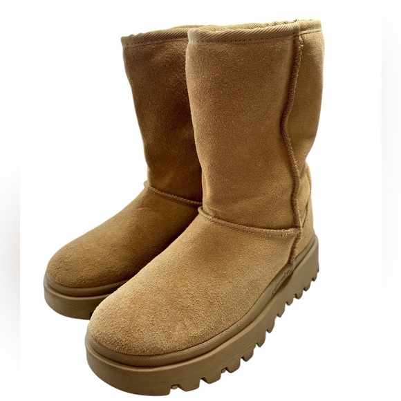 Skechers Outdoor Boots Size 7  Chunky Tan Suede Sherpa Lined 45237 Winter NEW!! - Picture 7 of 16